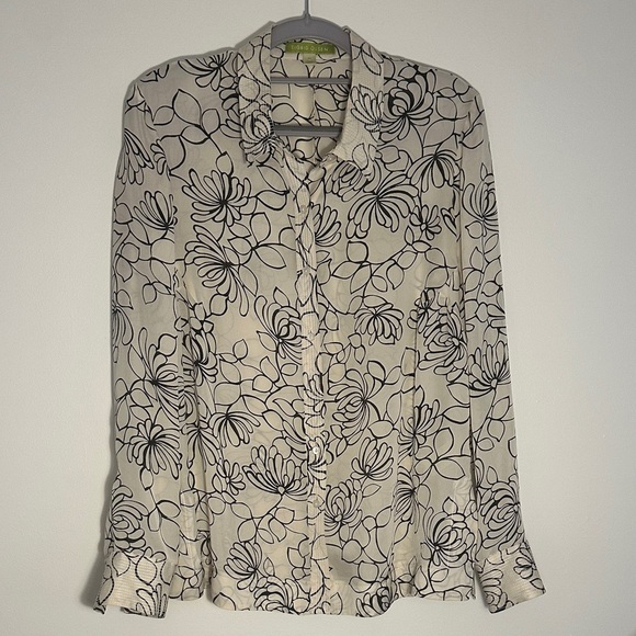 Sigrid Olsen Tops - Sigrid Olsen Silk Floral Button Down Shirt